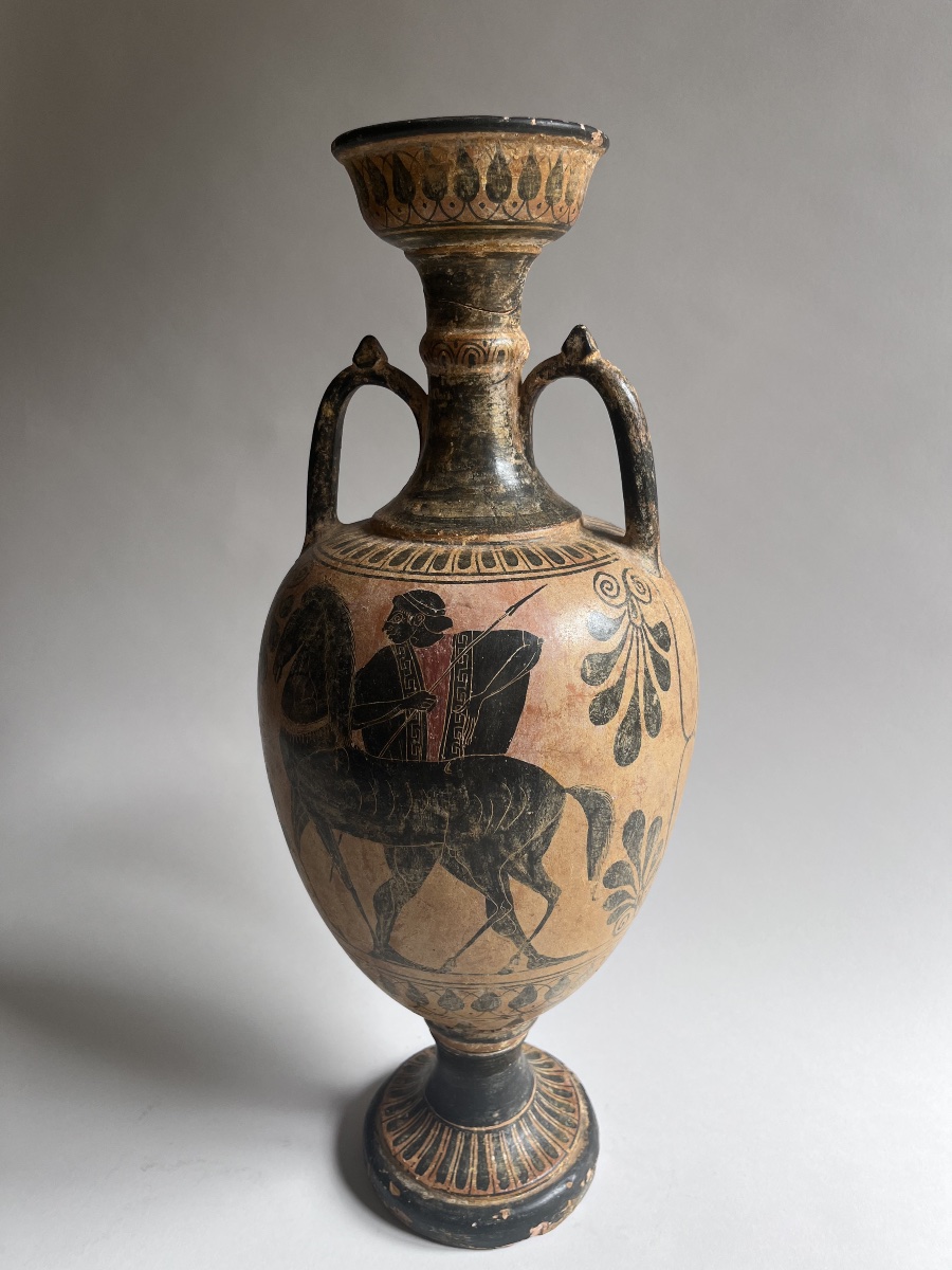 Amphore, vase grec de style Attique en terre cuite Grand Tour XIXème -photo-2