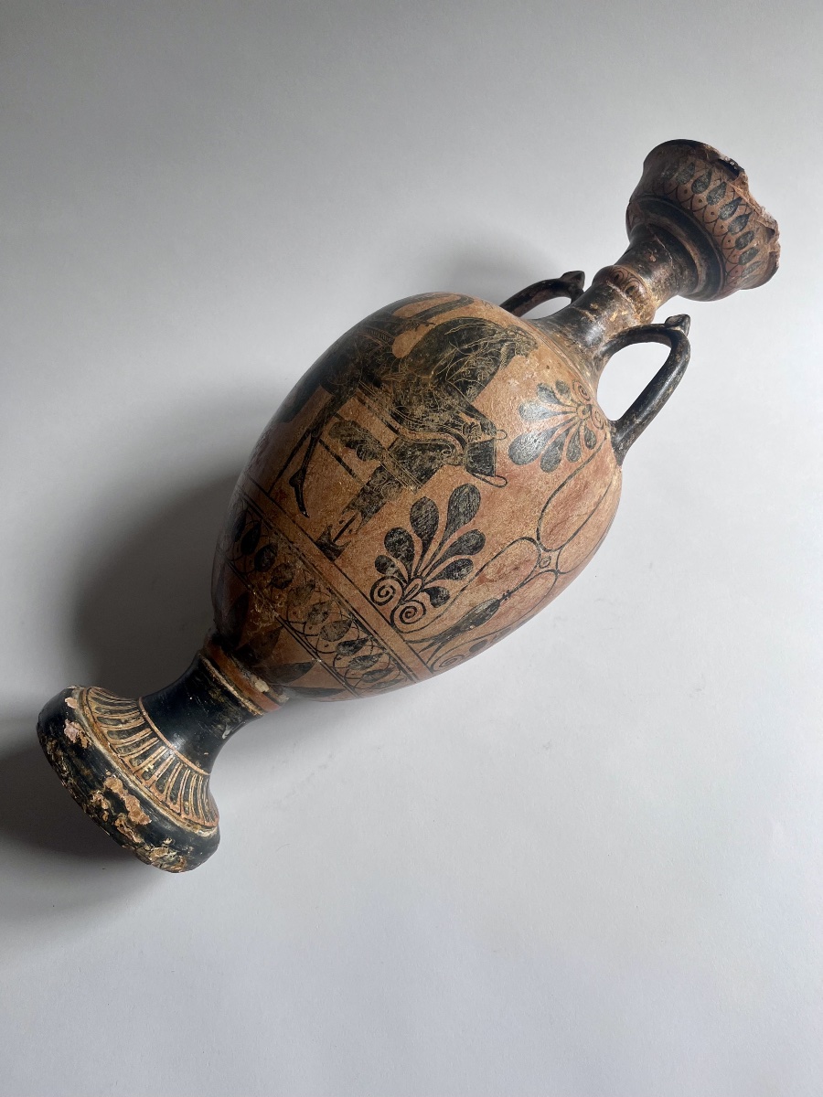 Amphore, vase grec de style Attique en terre cuite Grand Tour XIXème -photo-3