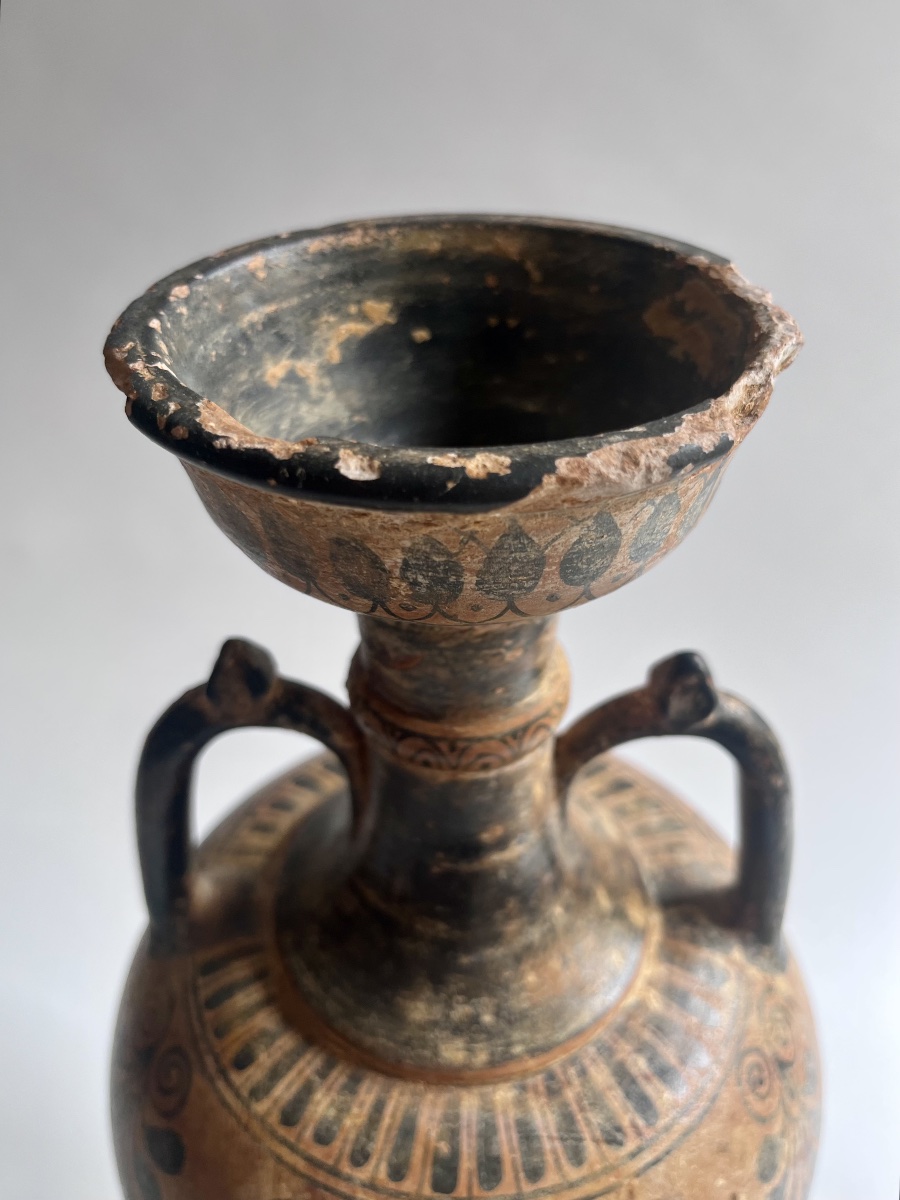 Amphore, vase grec de style Attique en terre cuite Grand Tour XIXème -photo-5