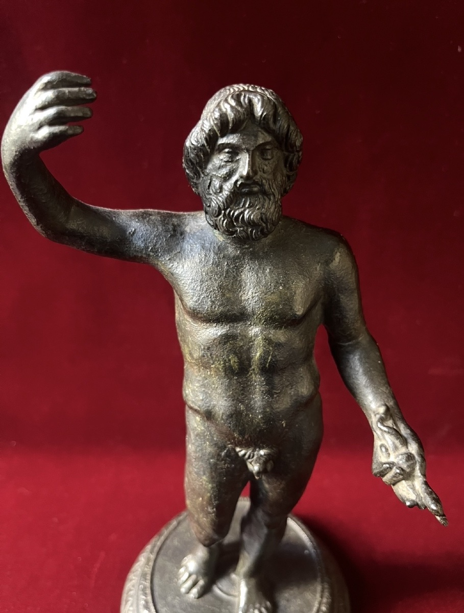 19th-century Bronze Statue Of Jupiter, Modeled After An Antique From The Grand Tour-photo-3