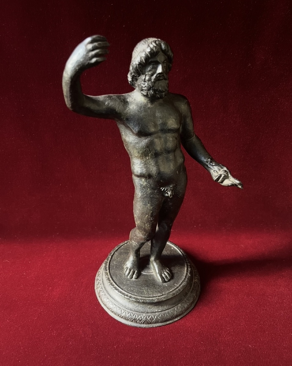 19th-century Bronze Statue Of Jupiter, Modeled After An Antique From The Grand Tour