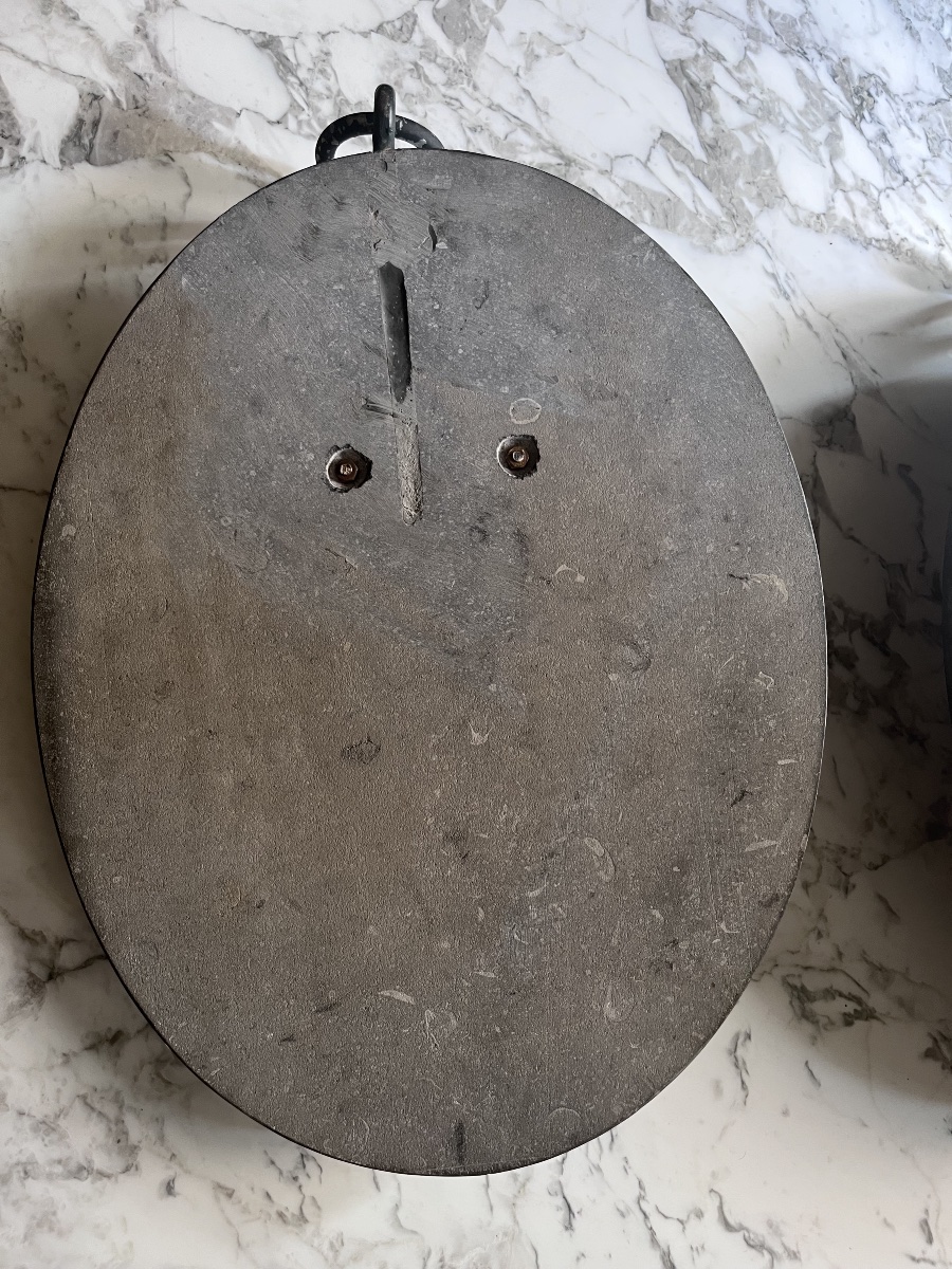 Pair Of Large Plaster And Marble Medallions After Serge Royaux, 20th Century-photo-5