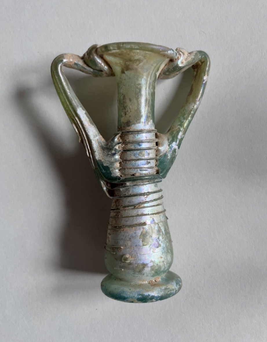 Petite amphore en verre soufflé à filet Art Romain d’Orient IIIè-IVème siècle 