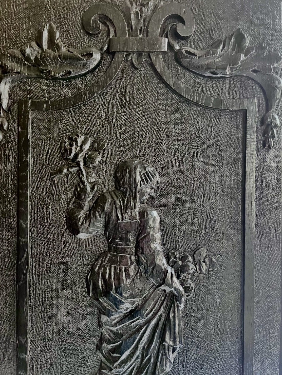 Pair Of Carved Ebony Panels Depicting Allegories Of Spring And Winter, France, 18th Century -photo-3