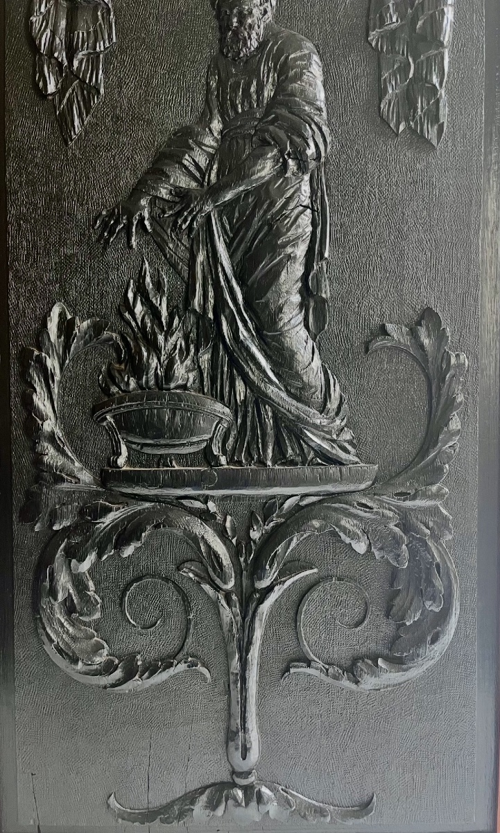 Pair Of Carved Ebony Panels Depicting Allegories Of Spring And Winter, France, 18th Century -photo-4