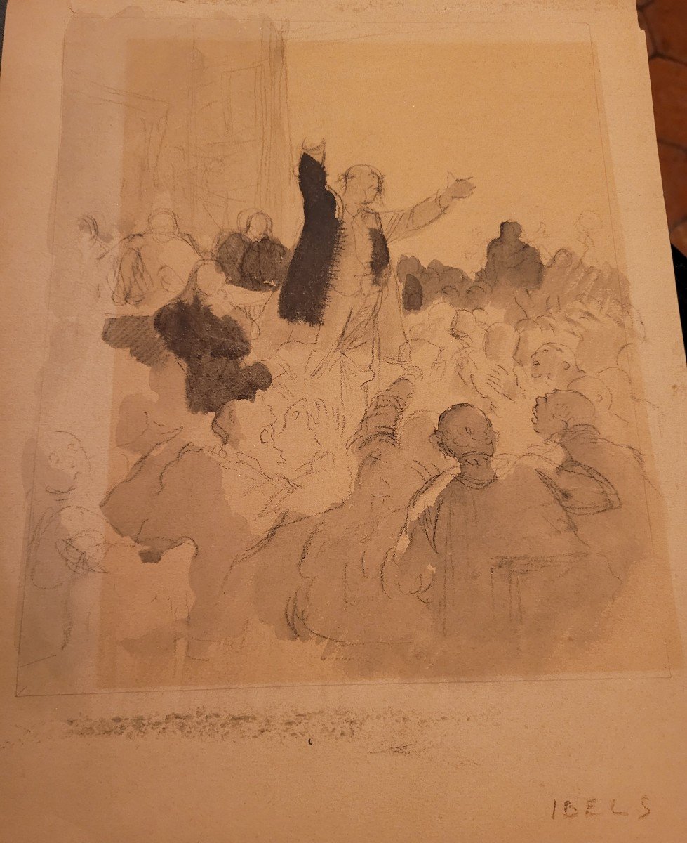 Ibels Henri Gabriel Watercolor And Pencil The Speech