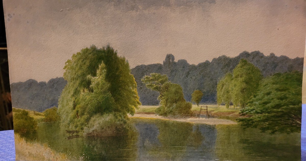 Sutton Palmer Aquarelle Paysage Peintre Anglais