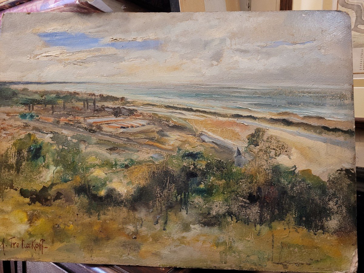 A Tretiakoff Paysage Russe Huile Sur Panneau