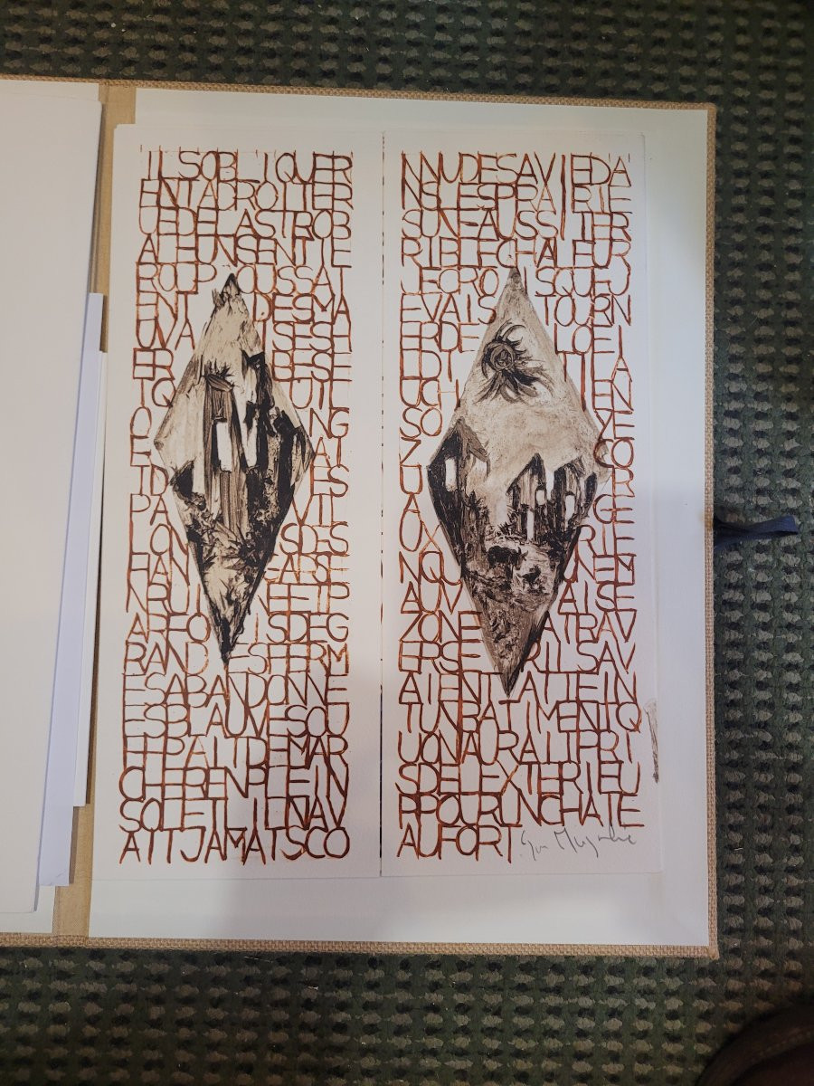 Gouache By Gérard Garrouste For Patrick Modiano-photo-2