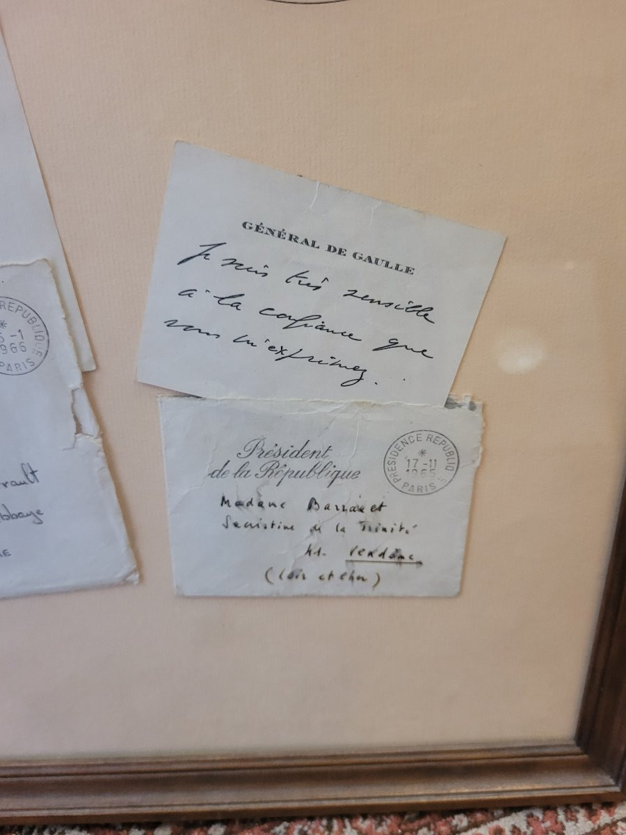 Autograph Letter From General De Gaulle, President -photo-4