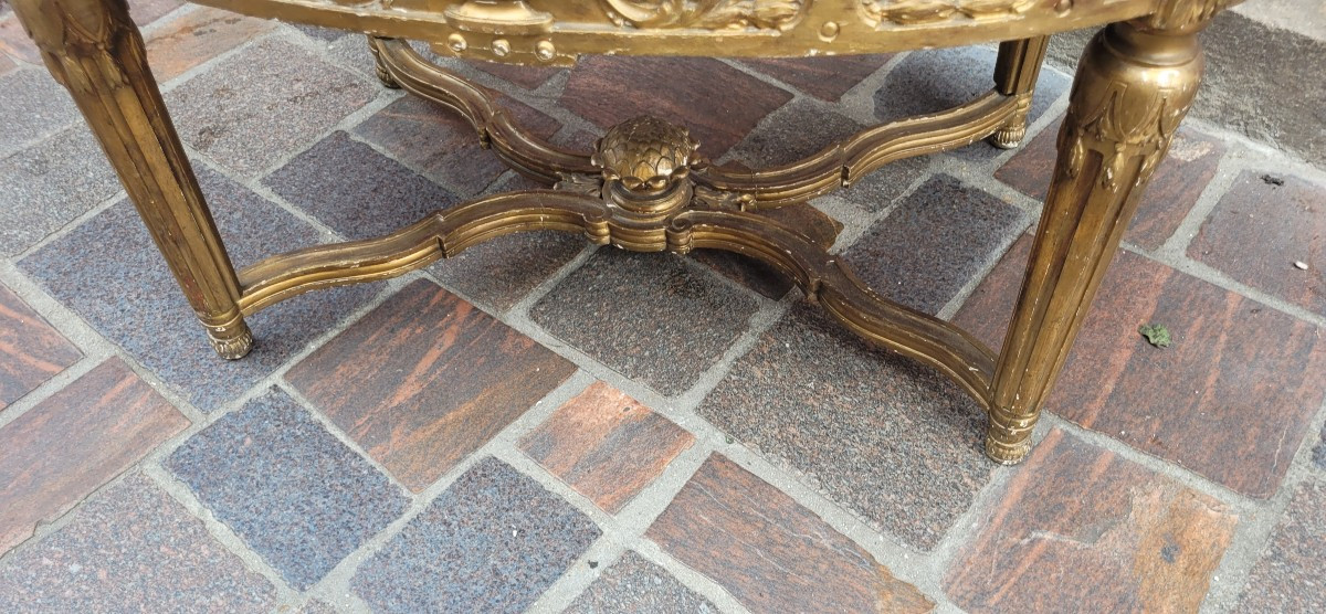 Guéridon  bas en Bois Doré, Style Louis XVI,pp-photo-4