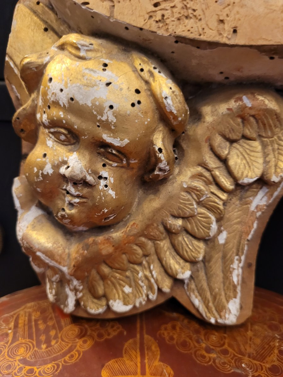 Ange en bois doré XVIII eme-photo-3