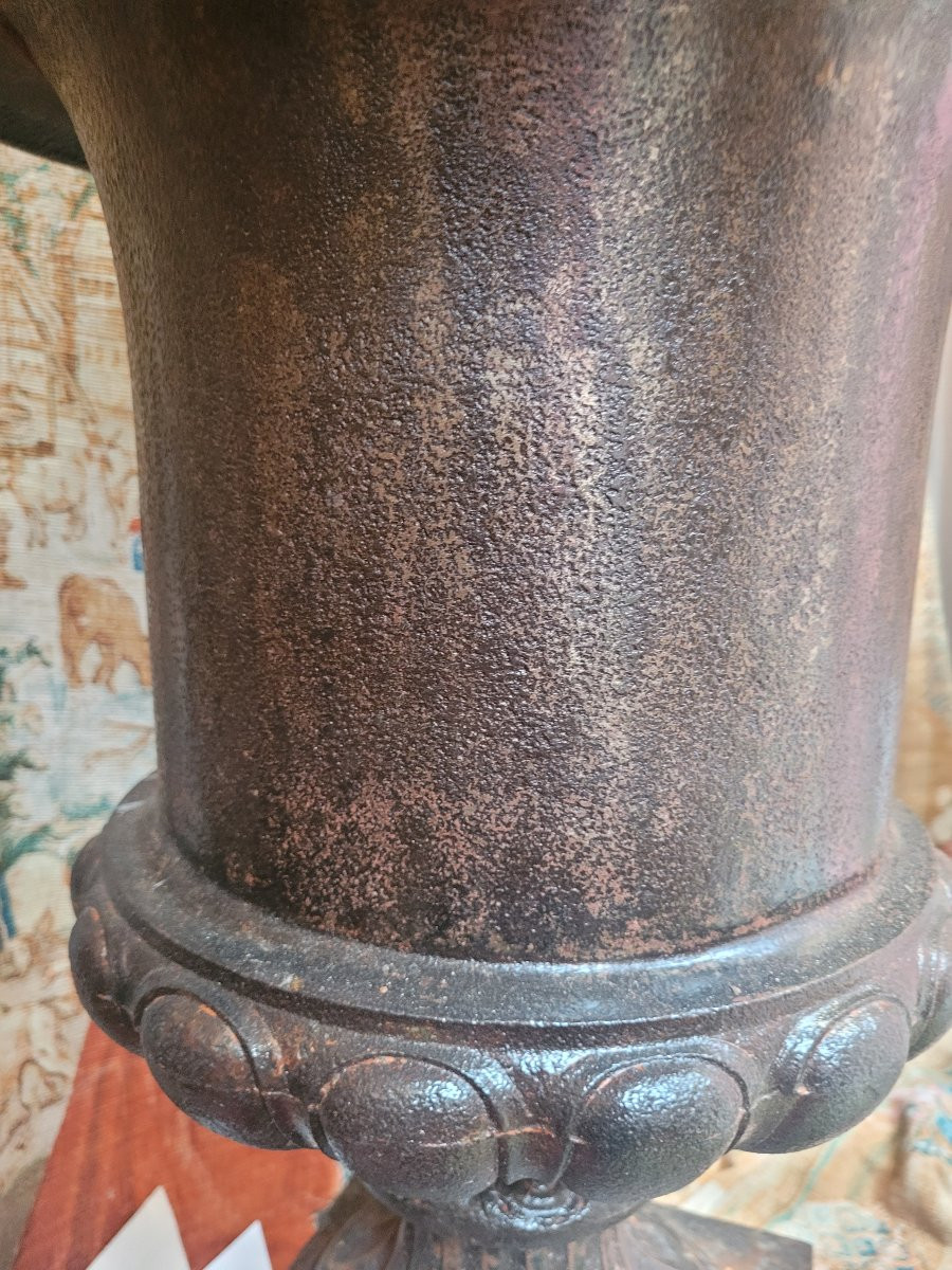Grand vase Medecis en fonte h 60 cm-photo-2