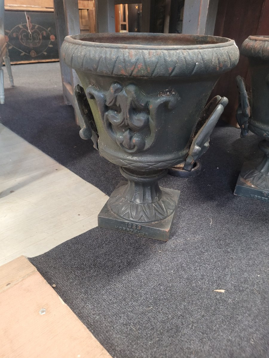 Pair Of Cast Iron Medecis H 43 Cm-photo-4