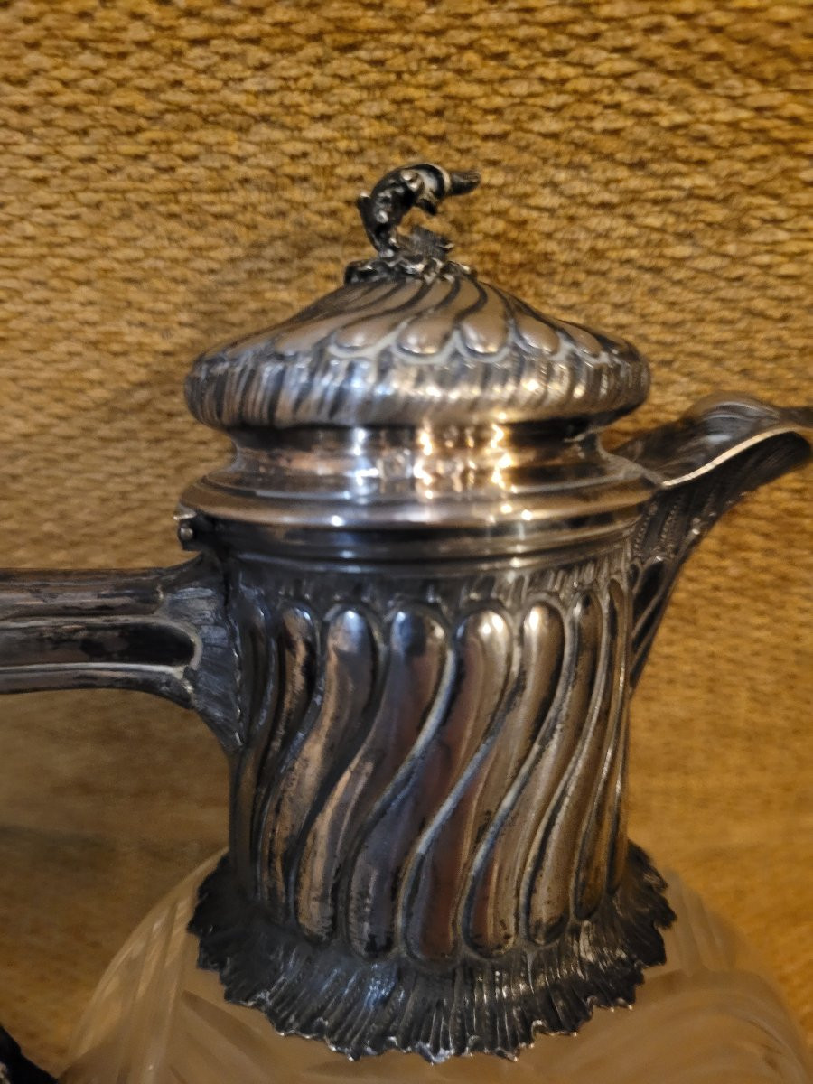 Carafe cristal monture argent-photo-3