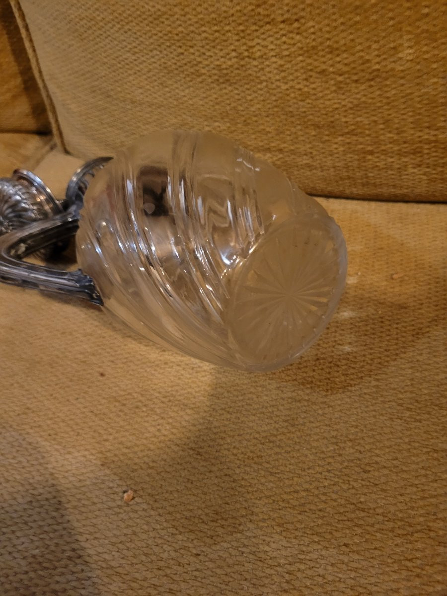 Carafe cristal monture argent-photo-2