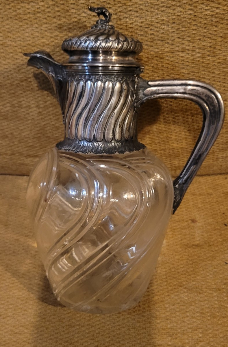 Carafe cristal monture argent