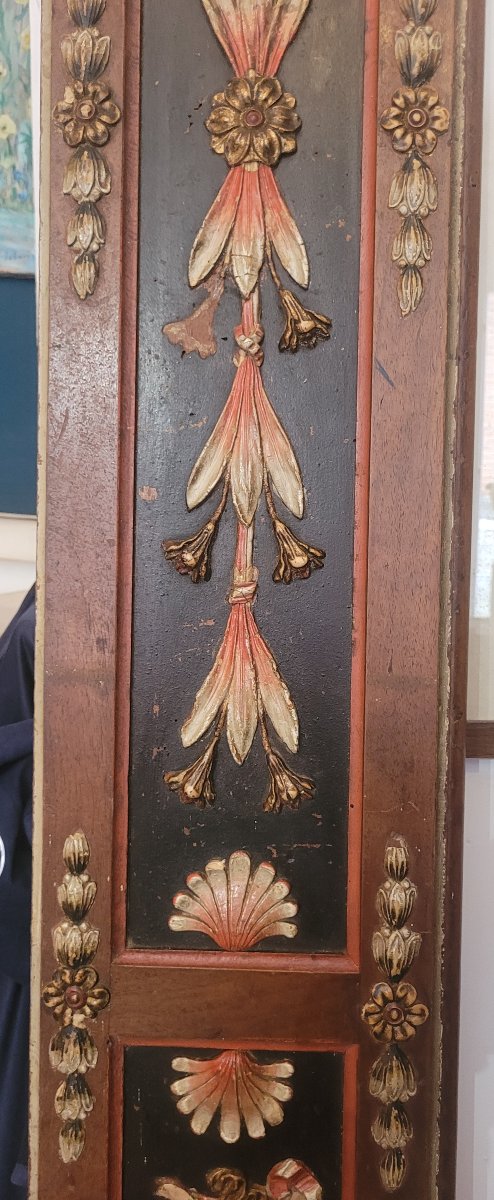 Large Wooden Frieze Decorated With Angels And Foliage-photo-2