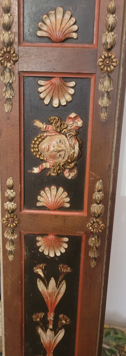 Large Wooden Frieze Decorated With Angels And Foliage-photo-3