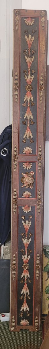 Large Wooden Frieze Decorated With Angels And Foliage