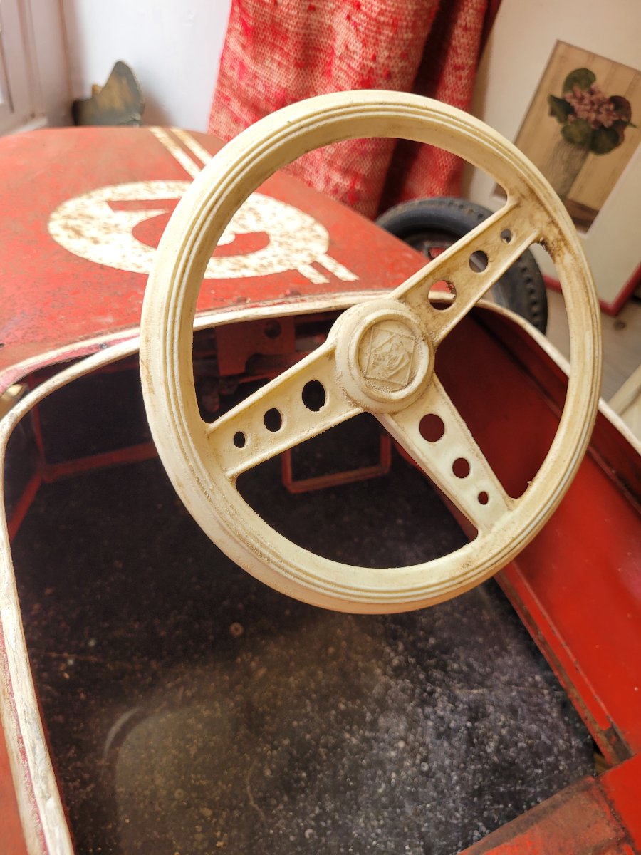 Voiture à pédales Lotus formule 1 en tôle vers 1950-photo-2