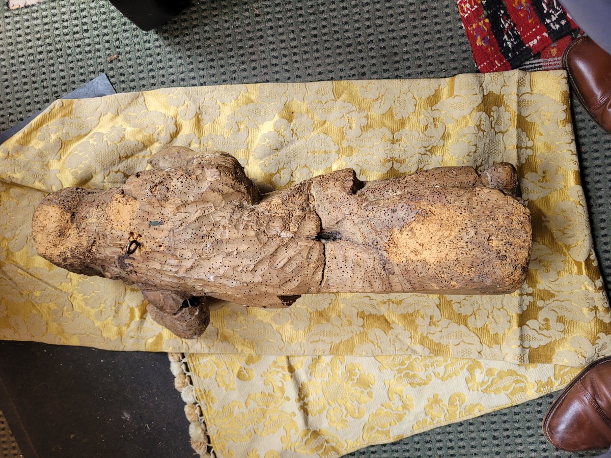 Religieux saint 18 eme en bois doré  60 cm-photo-1