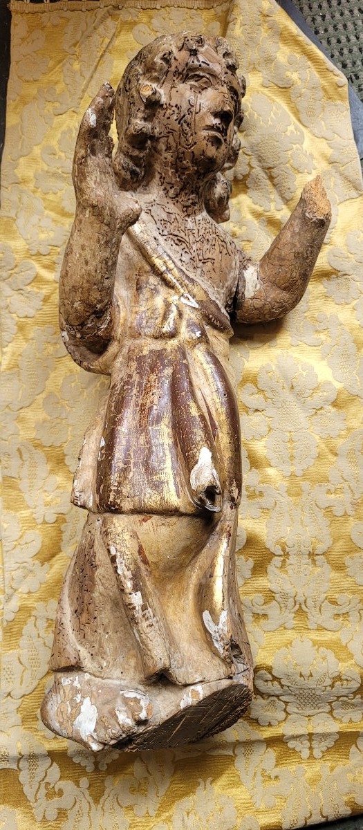 Religieux saint 18 eme en bois doré  60 cm