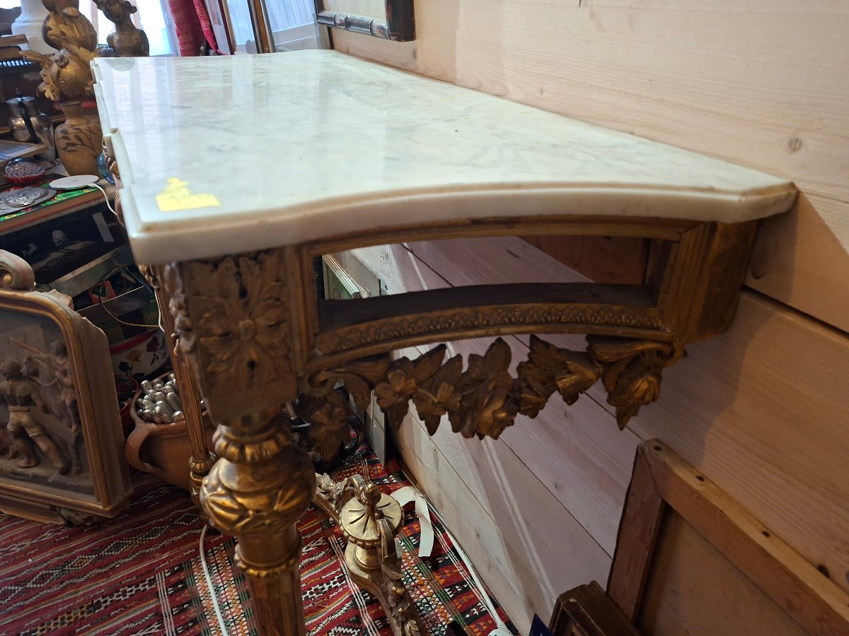 Console en bois dore de style Louis XVI-photo-2