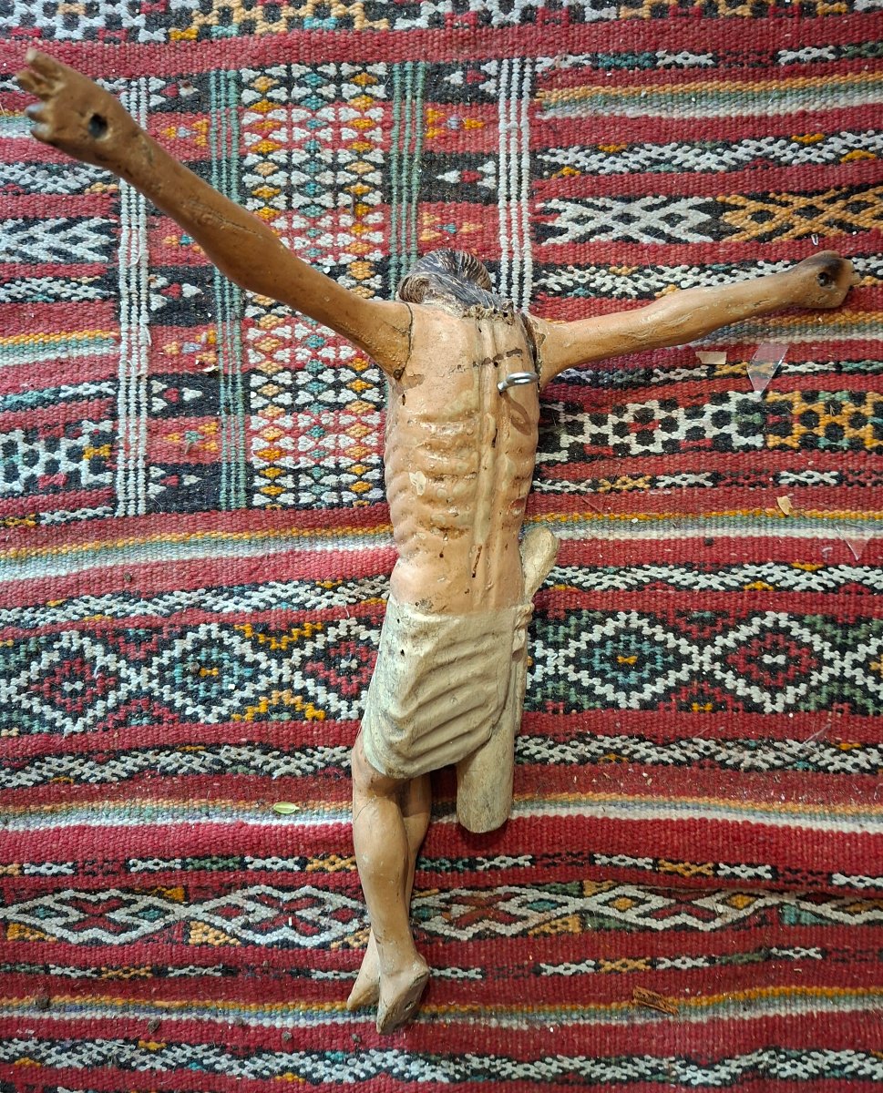 Christ 18 eme en bois 18 eme avec polychromies-photo-2