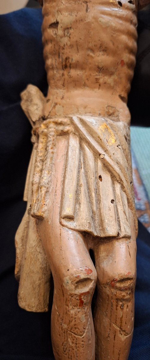 Christ 18 eme en bois 18 eme avec polychromies-photo-3