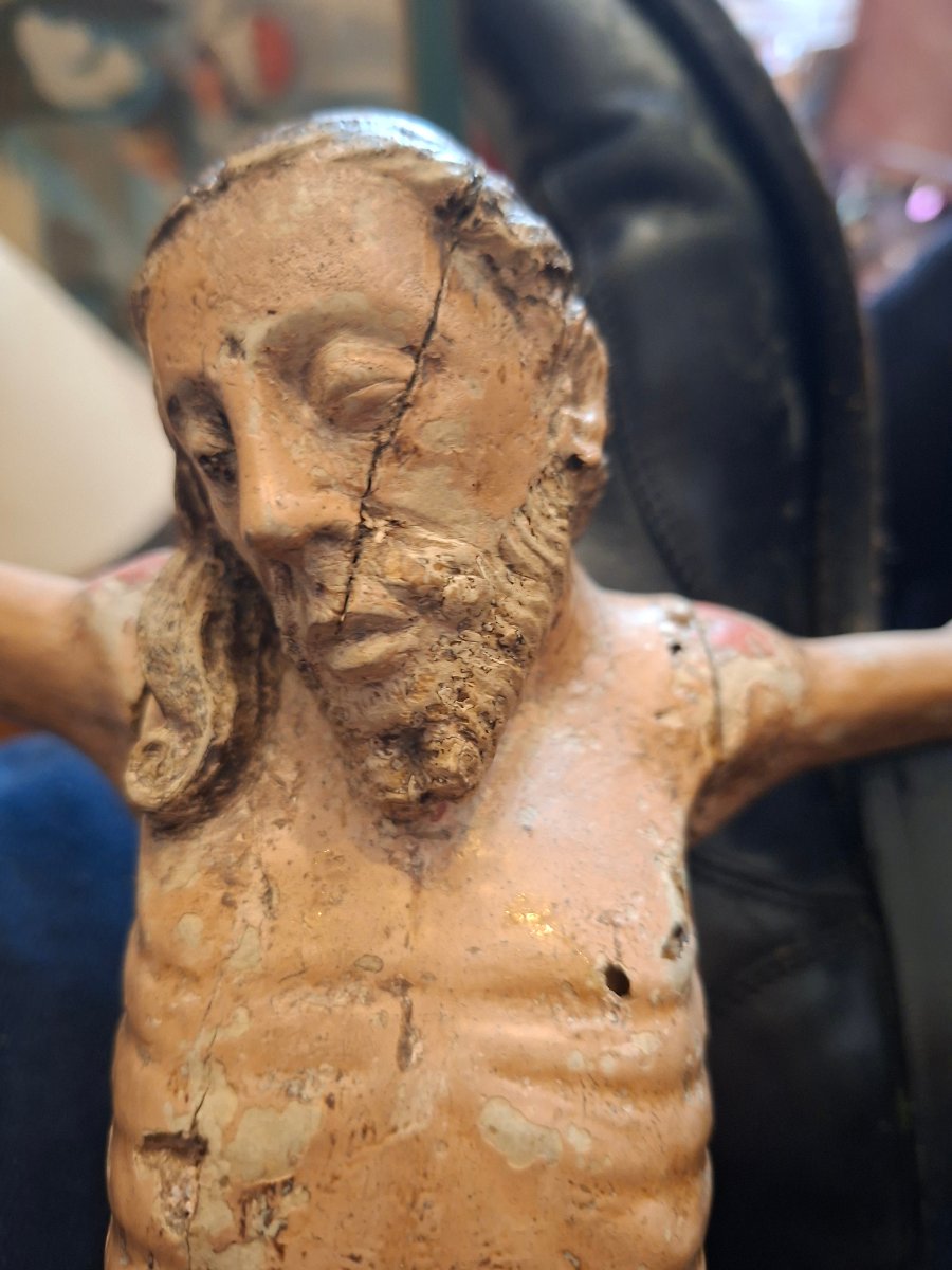Christ 18 eme en bois 18 eme avec polychromies-photo-3