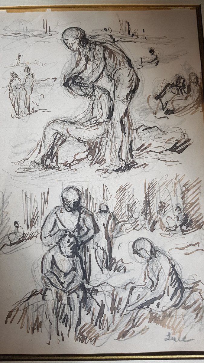 Maximilien Luce Encre Et Dessin Personnages 