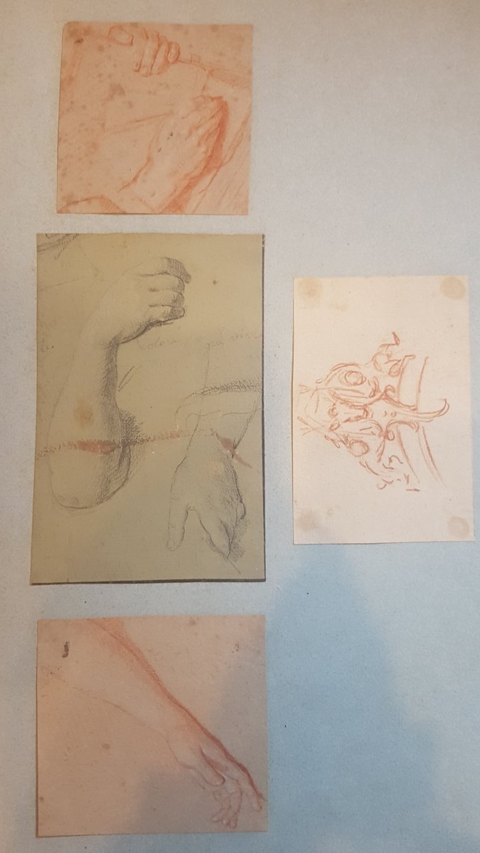 Jacques Sablet 4 Drawings Studies Of Hands-photo-2