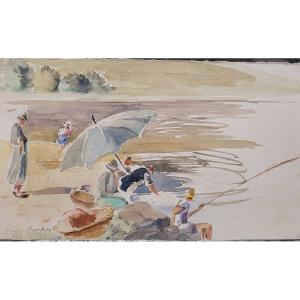 Pierre Reulos Watercolor By Marine Saint Valery Sur Somme