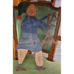 Girouette en tôle peinte  ou enseigne compagnon maconnique