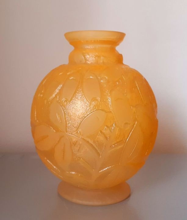 Vase Boule Signé Daum Nancy France Art Déco -photo-3