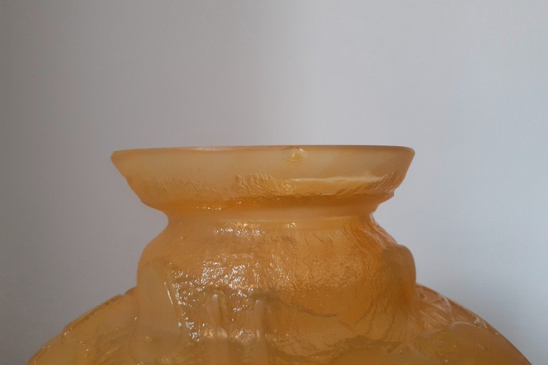 Vase Boule Signé Daum Nancy France Art Déco -photo-4