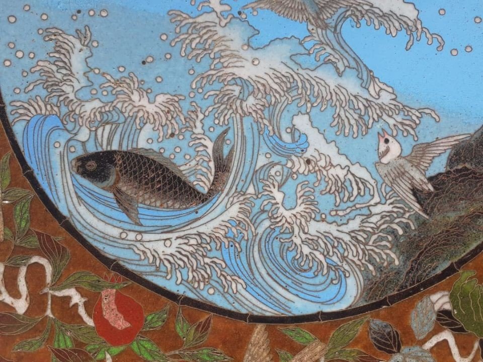 Cloisonné Enamel Dish From Japan, 19th Century -photo-2