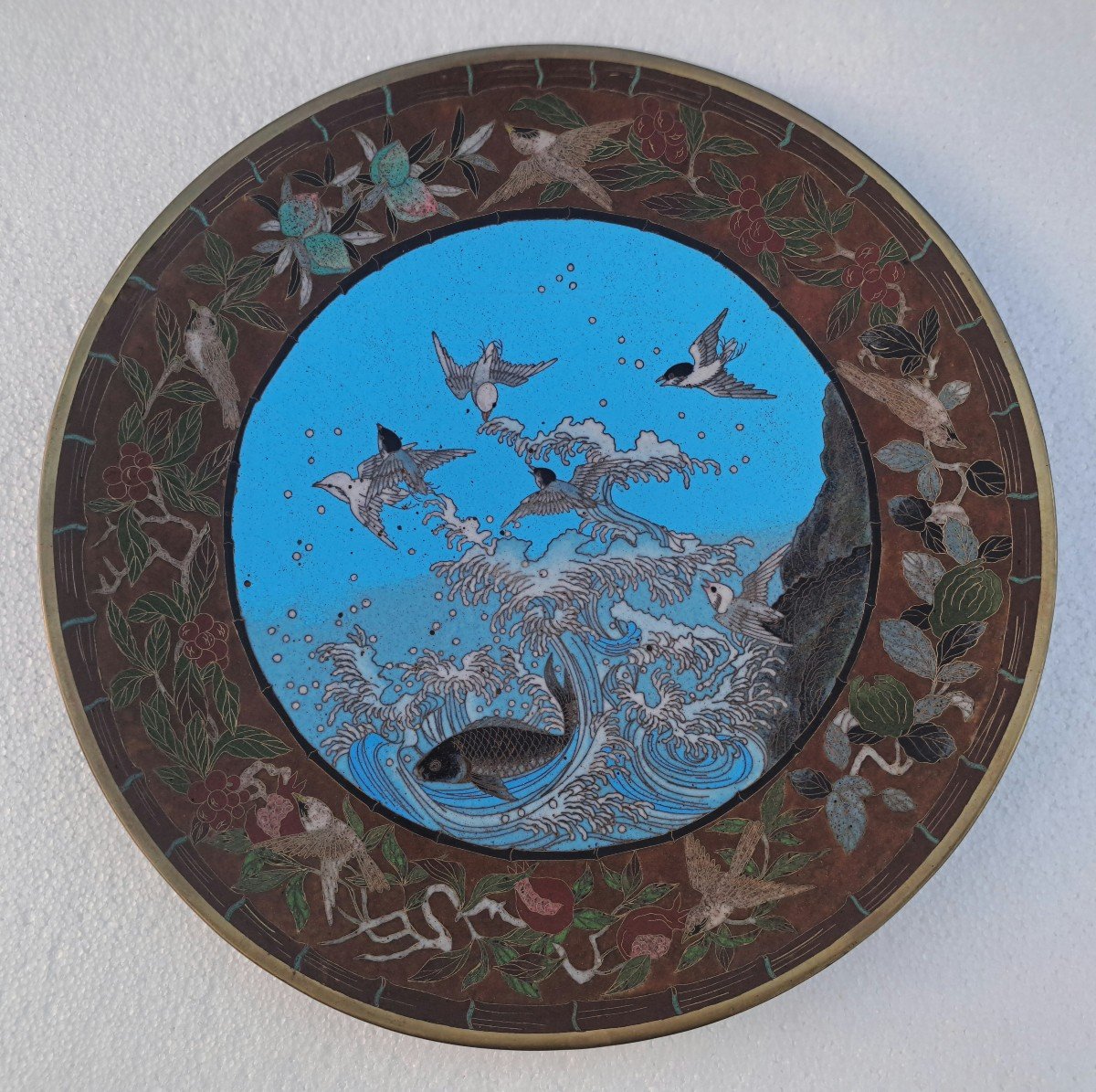 Cloisonné Enamel Dish From Japan, 19th Century 