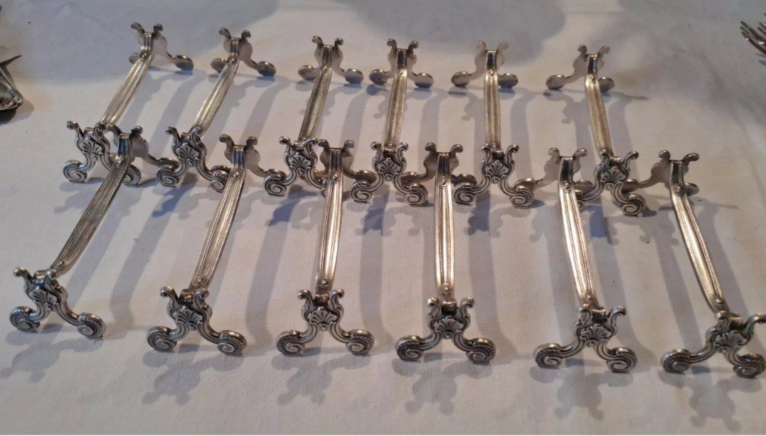 12 Porte-couteaux En Métal Argenté Christofle Modèle Vendôme 