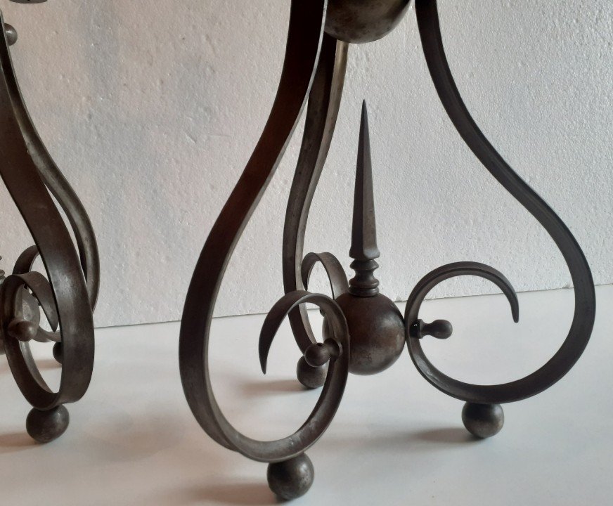Paire d'Anciens Flambeaux Baïonnettes XIX ème -photo-4