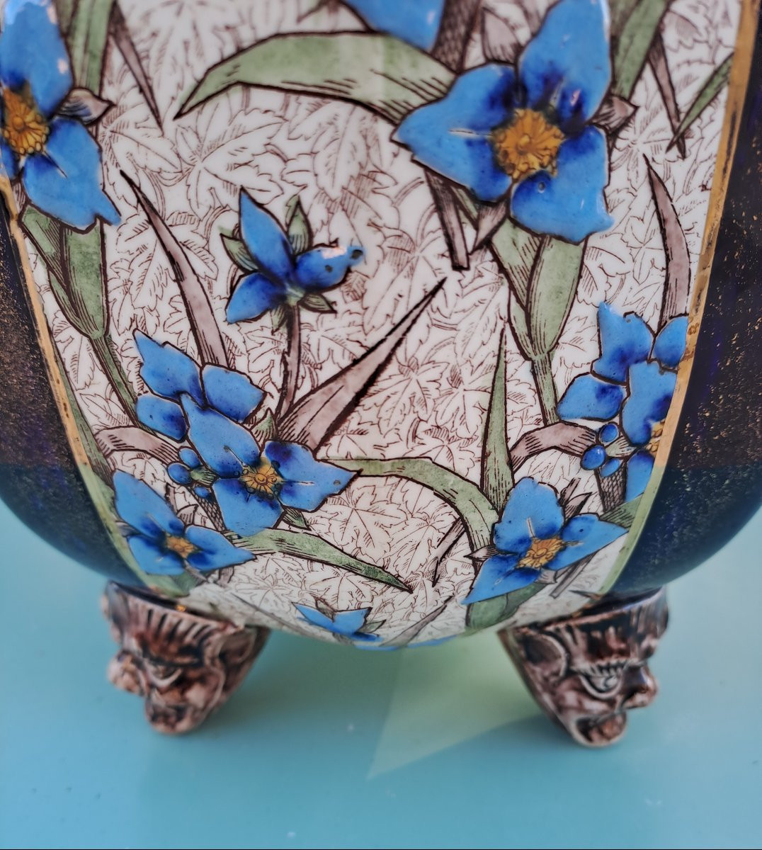 Keller And Guérin Lunéville Earthenware Planter -photo-3