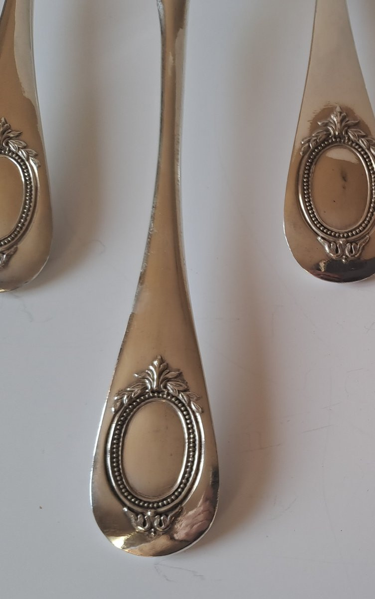 Suite de 6 couverts en argent massif -photo-1