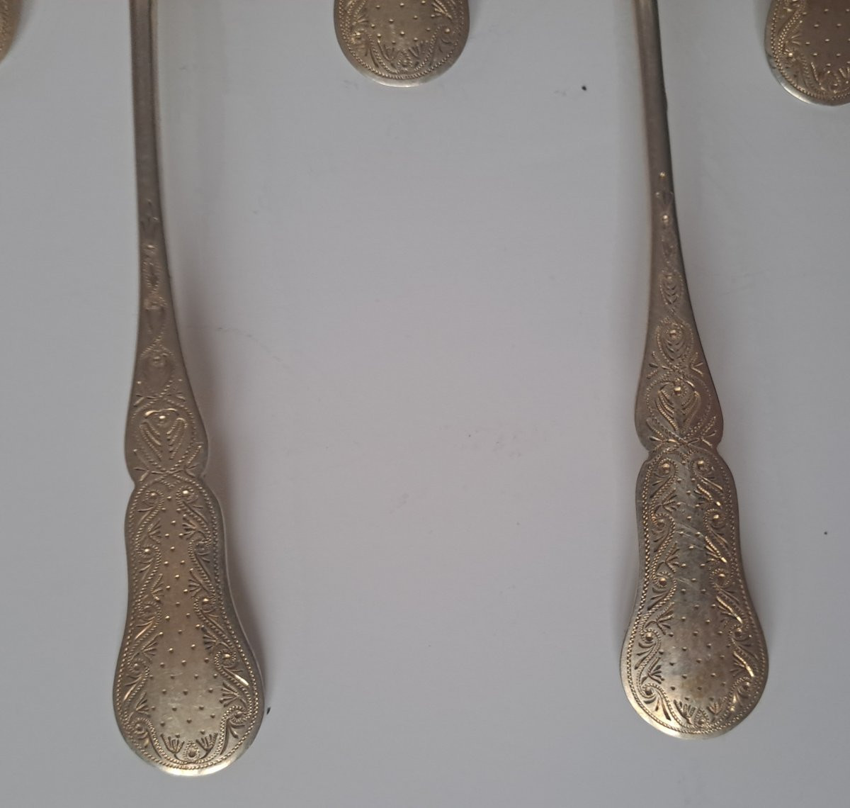 6 Small Solid Silver Spoons -photo-4