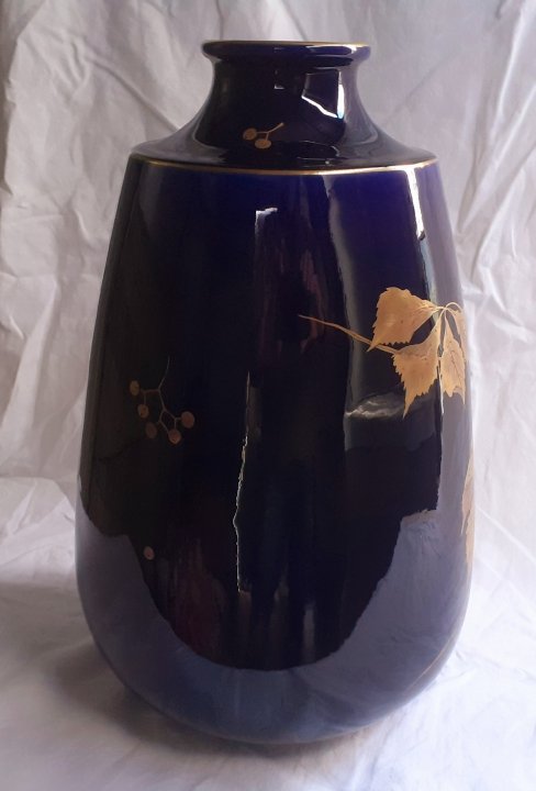 Important vase décor à la vigne vierge -photo-4