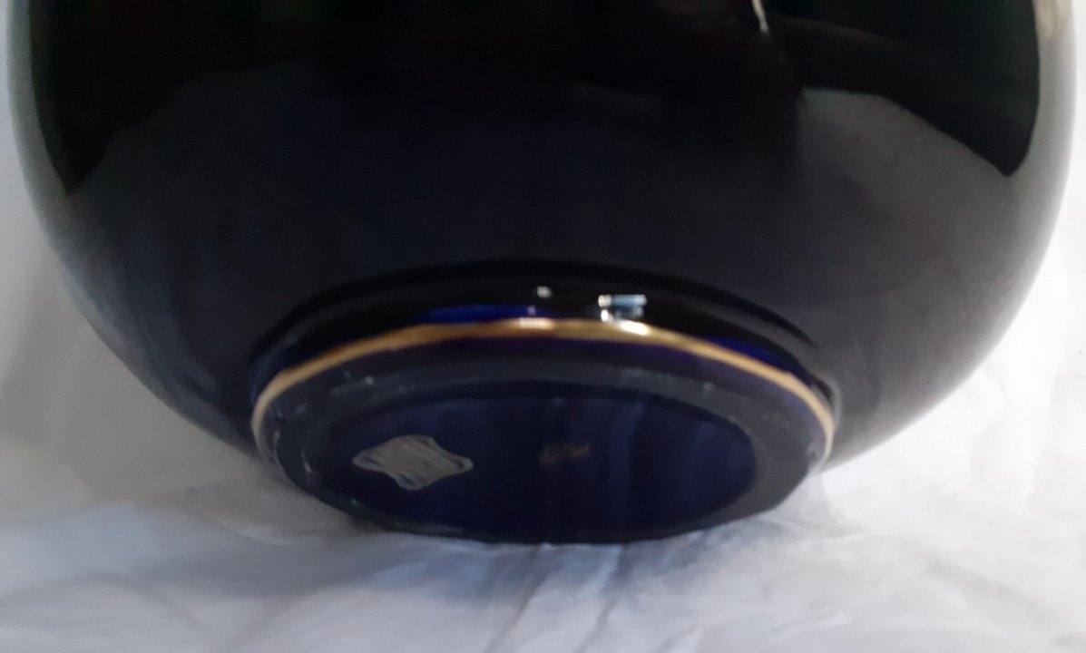 Important vase décor à la vigne vierge -photo-3