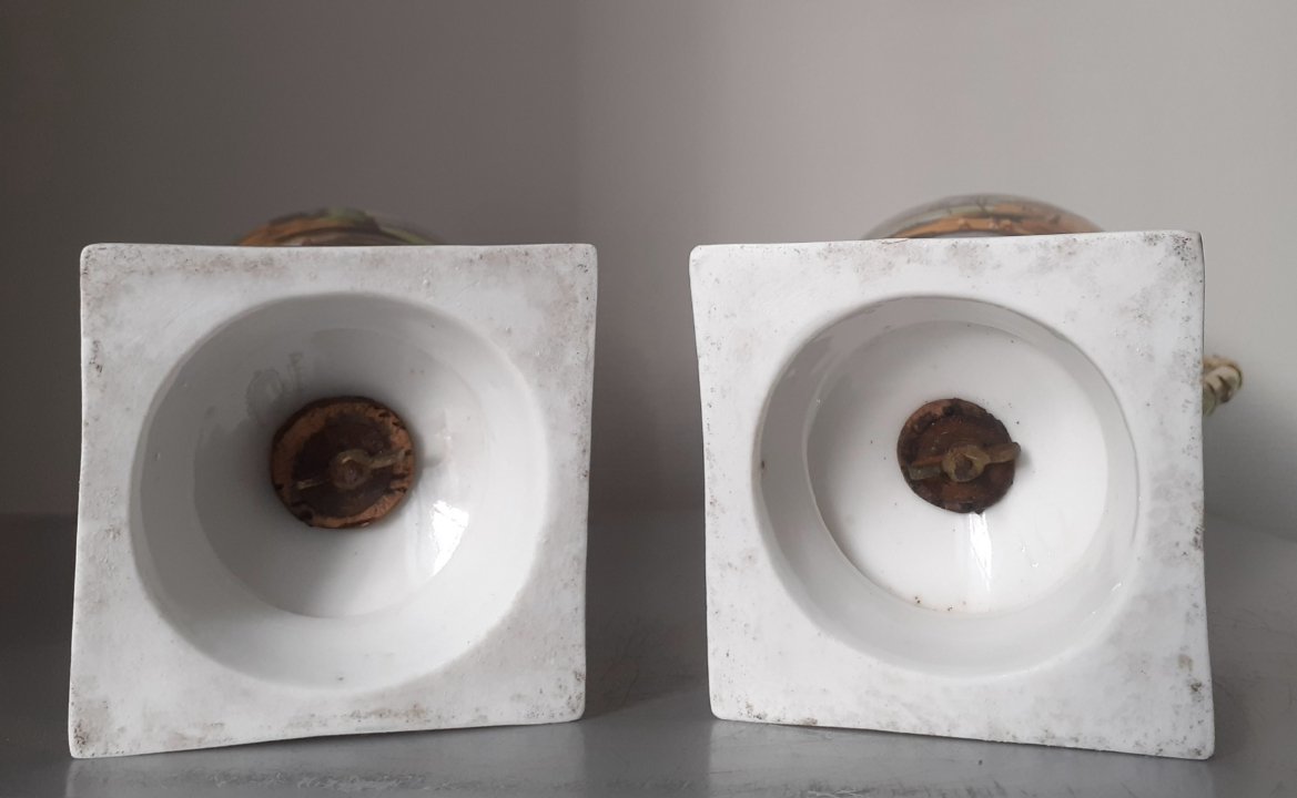 Paire de vases d'ornement en porcelaine de Paris  XIX ème -photo-8
