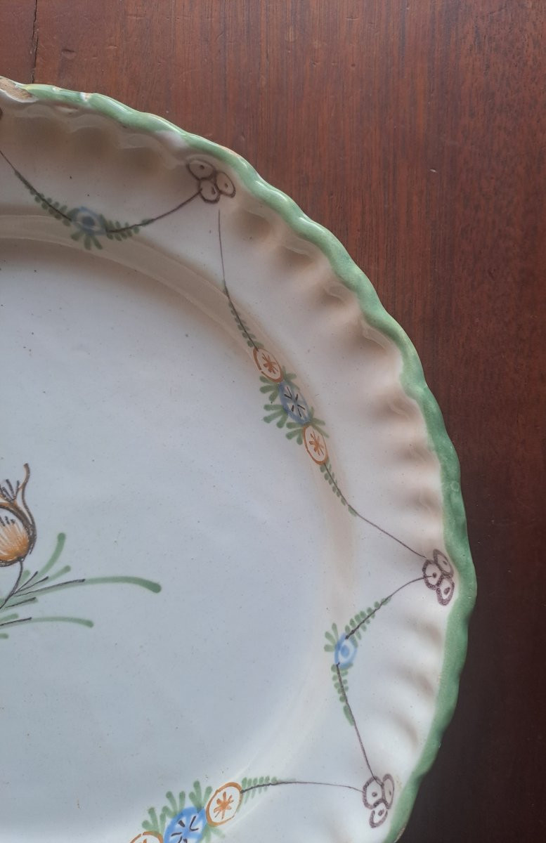 Earthenware Plate From Sainte Foy La Grande, 18th-19th Century -photo-1