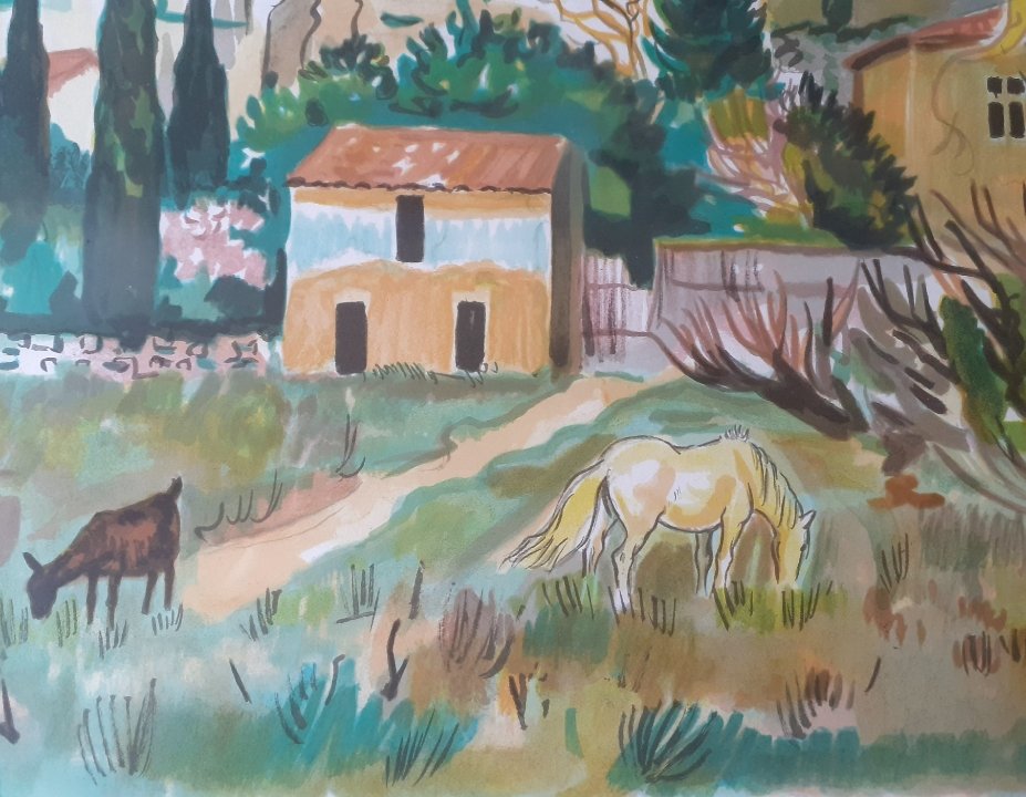 Yves Brayer (1907-1990) Les Baux de Provence 1976-photo-1