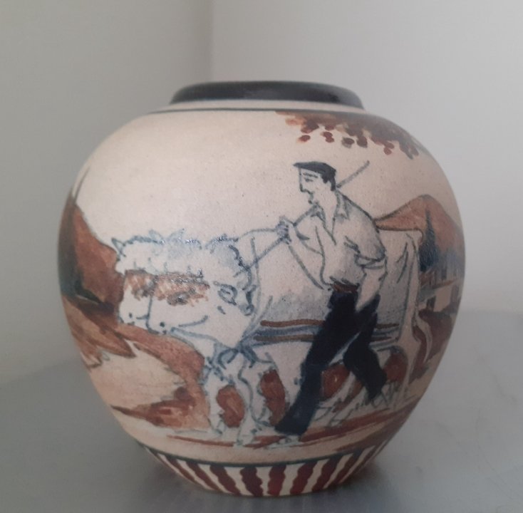 Ciboure Pottery, Fischer Period Ball Vase-photo-2